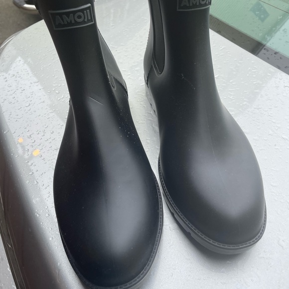 Amoji Unisex Ankle Chelsea Rain Short Rubber Boots - Picture 6 of 7